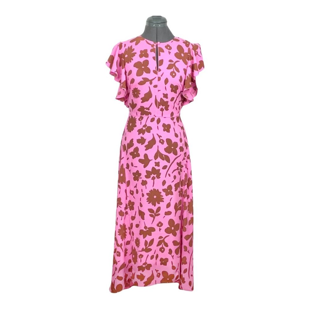 # Kate Spade NY Fuchsia Splash Flutter Sleeve Dress